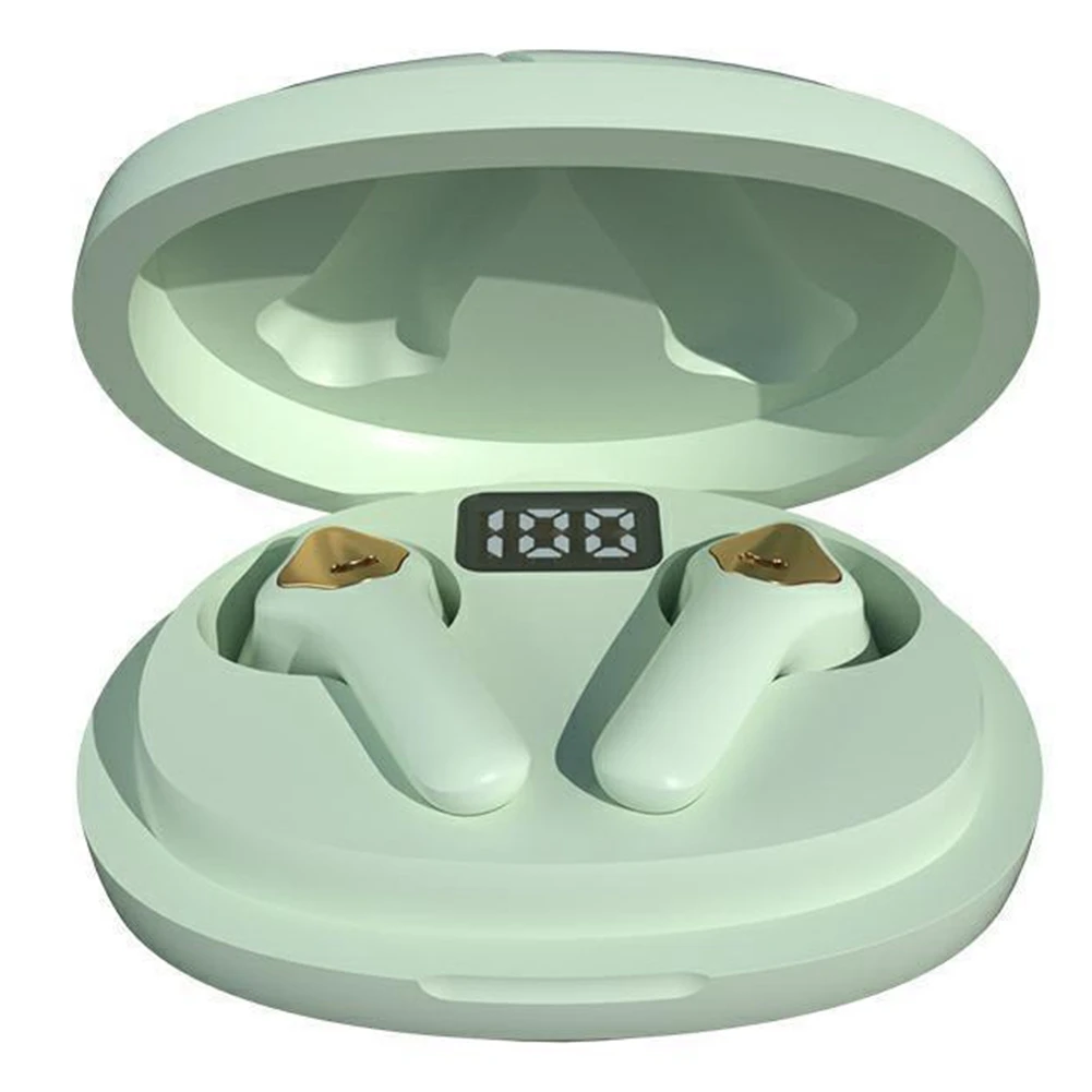 

Беспроводная гарнитура TWS Bluetooth 5,0, наушники с HD микрофоном, беспроводные Bluetooth-наушники с цифровым фотодисплеем, зеленые