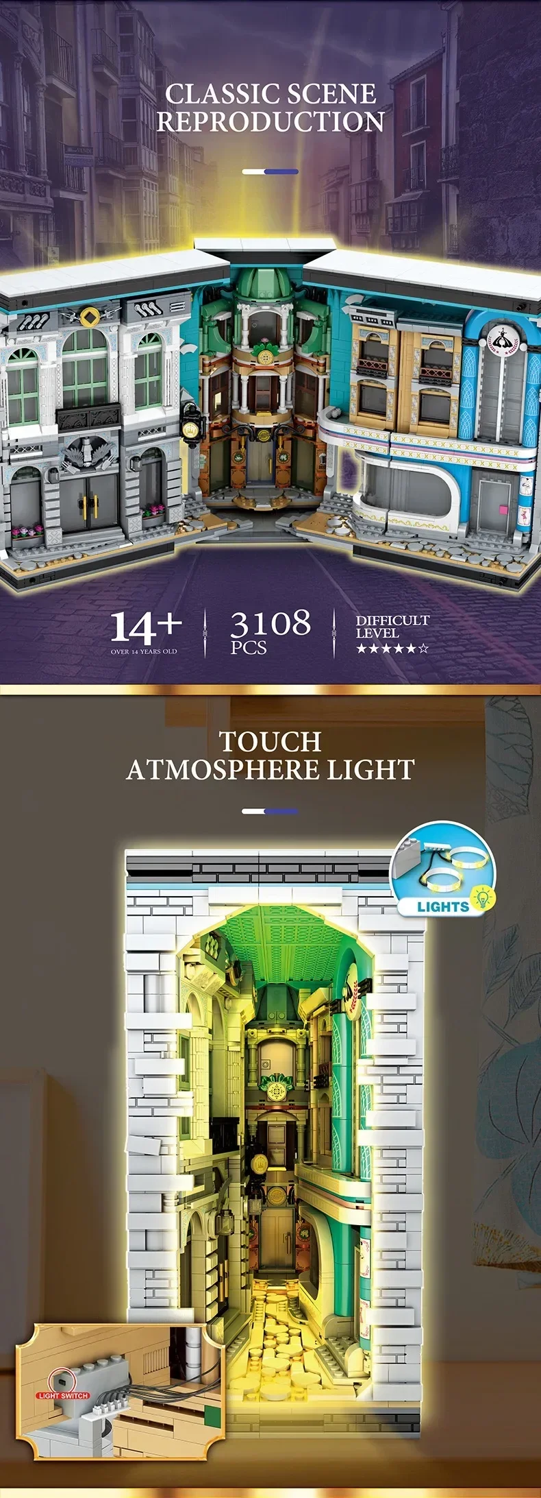 3108PCS Street View Book of Architecture Building Blocks Creative Expert City Magic World Model Bricks Toy For Children Gift MOC 3108PCS Street View Book of Architecture Building Blocks Creative Expert City Magic World Model Bricks Toy For Children Gift MOC