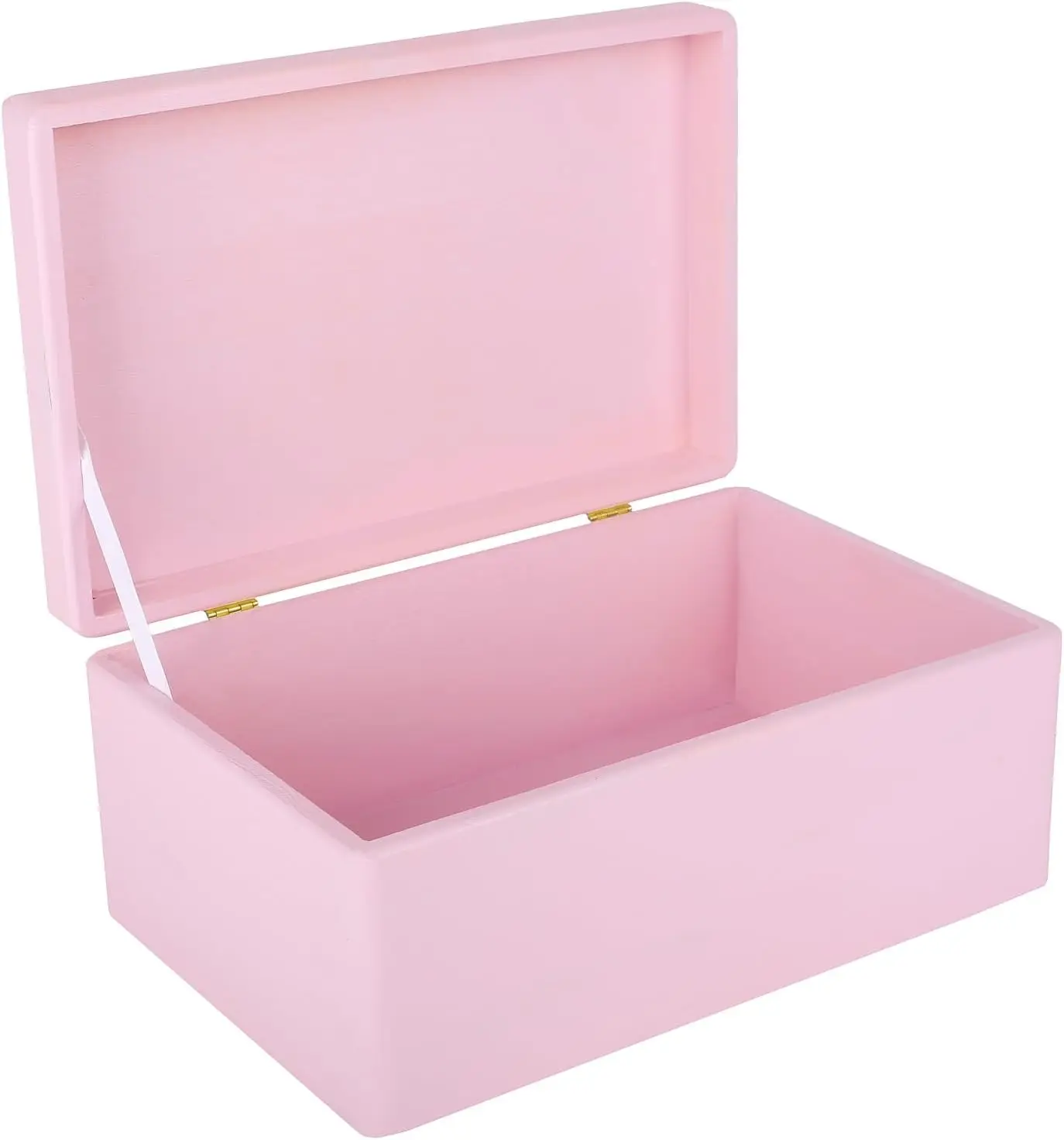 

Creative Deco Large Pink Wooden Box Storage with Hinged Lid | 11.8 x 7.87 x 5.51 inches (+-0.5) | Gift Box for Shoes Clothes