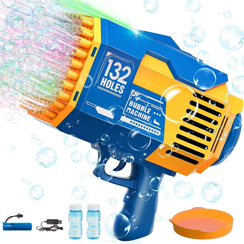 132 Holes Bubble Gun Rechargeable Kids Bubble Toy Gun With Light Summer Outdoor Activity Toys Bubble Machine Gun for Children
132 Holes Bubble Gun Rechargeable Kids Bubble Toy Gun With Light Summer Outdoor Activity Toys Bubble Machine Gun for Children