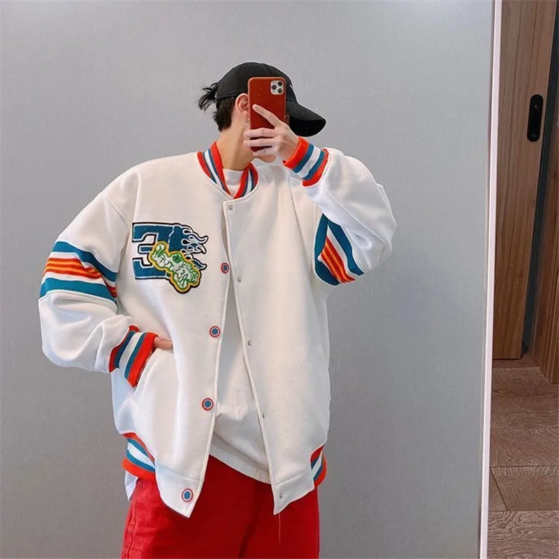 Baseball collar jacket embroidery heavy craft men's and women's spring and autumn hip-hop loose light luxury casual jacket
Baseball collar jacket embroidery heavy craft men's and women's spring and autumn hip-hop loose light luxury casual jacket
