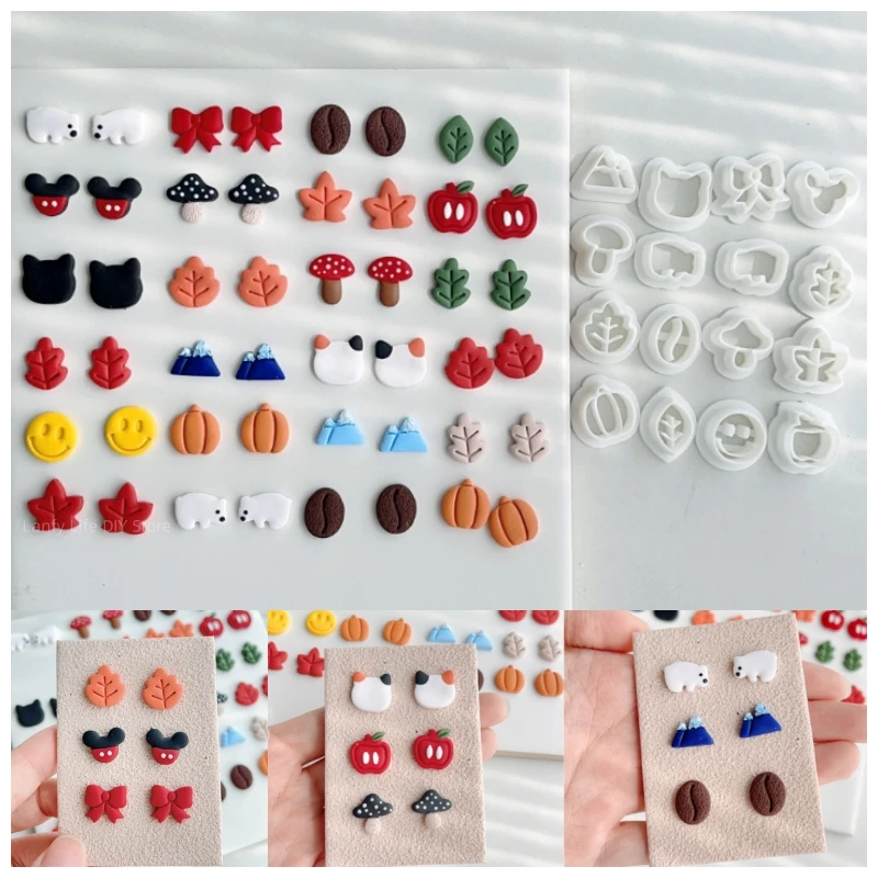 

Mini Mouse Mushroom Leaf Animal Forest Shape Polymer Clay Molds Cutting Molds Clay Cutters For DIY Earrings Jewelry Making