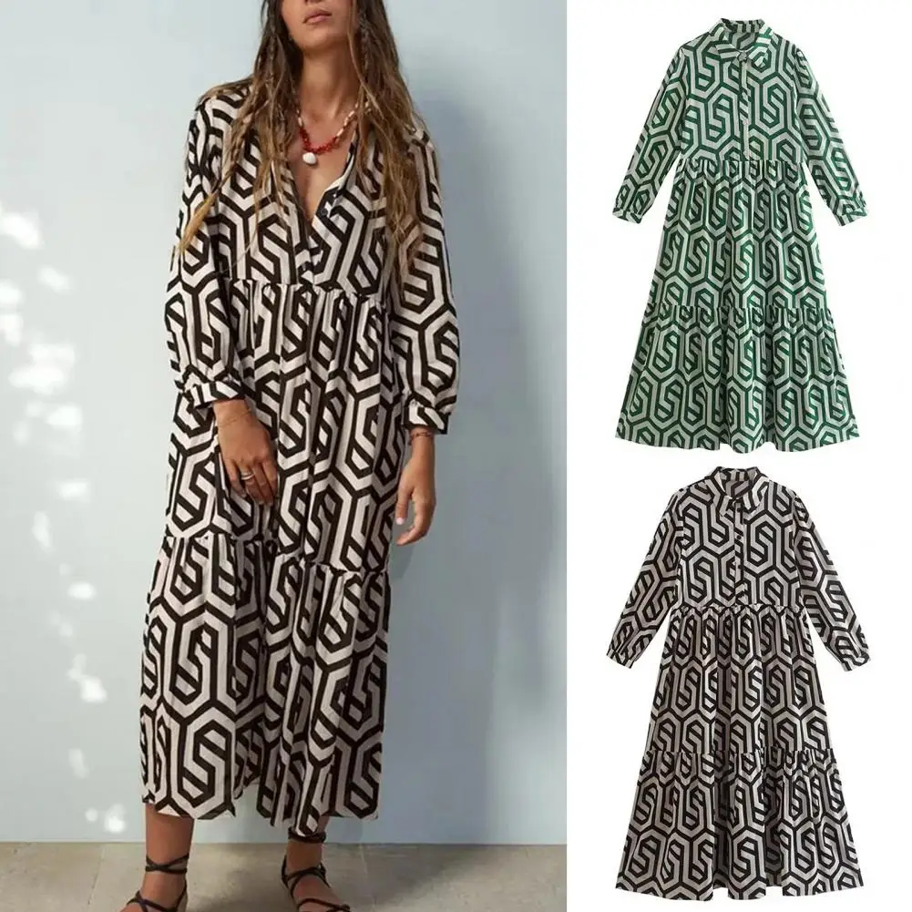 Женское плиссированное платье с отложным воротником, повседневное винтажное платье средней длины с принтом и длинными рукавами, лето 2022
Женское плиссированное платье с отложным воротником, повседневное винтажное платье средней длины с принтом и длинными рукавами, лето 2022