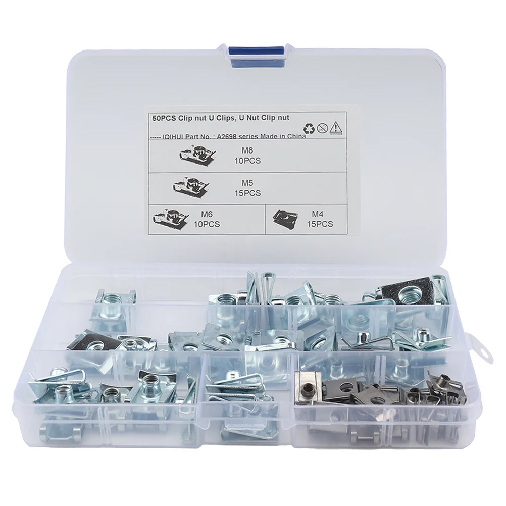50pcs U Type Nut Auto Car U Clip U Nut Motorcycle Fairing Bodywork Panel U Clips Fasteners for Bumper Dash Door Panel Interior
50pcs U Type Nut Auto Car U Clip U Nut Motorcycle Fairing Bodywork Panel U Clips Fasteners for Bumper Dash Door Panel Interior