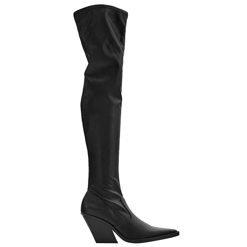 Cowboy Boots Woman Black Slim Pointed Toe Chunky Heels Over The Knee Boots Women's Knight Elastic Socks Boot Tall Skinny Boots
Cowboy Boots Woman Black Slim Pointed Toe Chunky Heels Over The Knee Boots Women's Knight Elastic Socks Boot Tall Skinny Boots