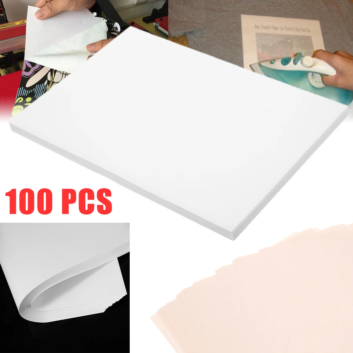 100Pcs Transfer Paper For Non-Cotton T Shirt Iron On Heat Craft Inkjet Fabrics Paper Press Shirts Light A4 Printing Paper
100Pcs Transfer Paper For Non-Cotton T Shirt Iron On Heat Craft Inkjet Fabrics Paper Press Shirts Light A4 Printing Paper