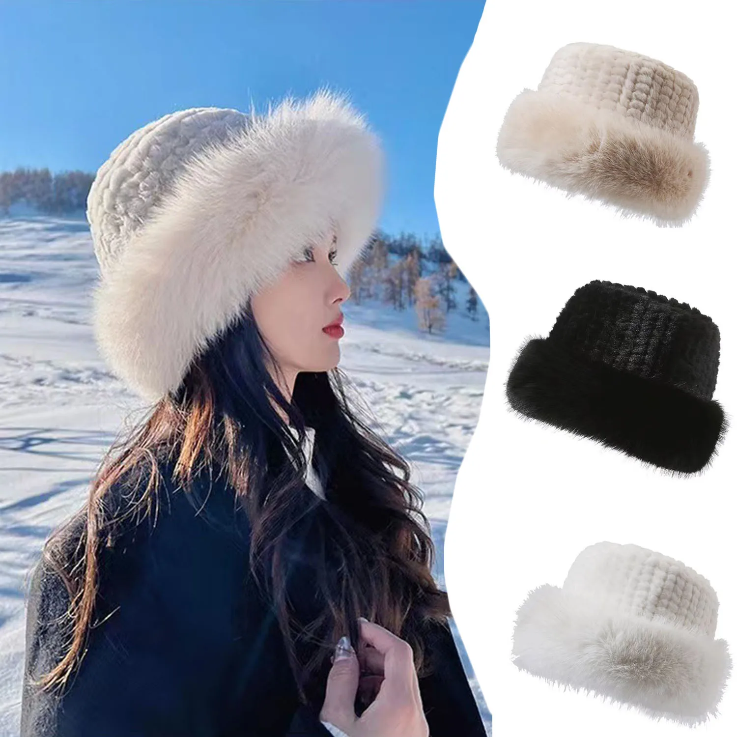 1 PC Winter Hat For Women Fluffy Bucket Hat For Women Luxury Plush Hat Thicken Snow Bucket Hat Soft Cap
1 PC Winter Hat For Women Fluffy Bucket Hat For Women Luxury Plush Hat Thicken Snow Bucket Hat Soft Cap