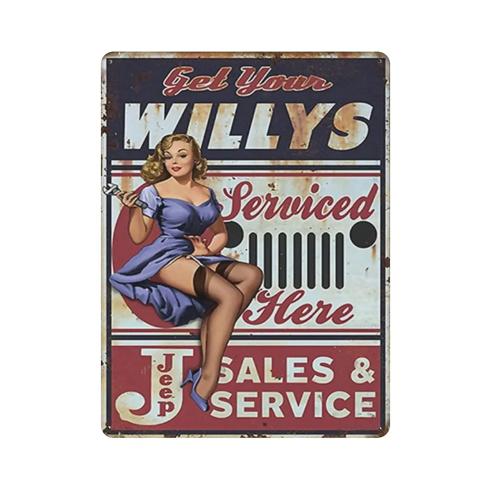 PPFINE Metal Tin Sign Get Your Willys Pin Up Girl Vintage Tin Poster Metal Sign Wall Decoration Country Kitchen Home Garage Deco
PPFINE Metal Tin Sign Get Your Willys Pin Up Girl Vintage Tin Poster Metal Sign Wall Decoration Country Kitchen Home Garage Deco
