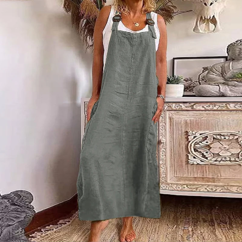Vintage Female Solid Cotton Linen Loose Dress Spring U Neck Adjusted Straps Long Dress Women Off Shoulder Pocket Casual Dresses
Vintage Female Solid Cotton Linen Loose Dress Spring U Neck Adjusted Straps Long Dress Women Off Shoulder Pocket Casual Dresses