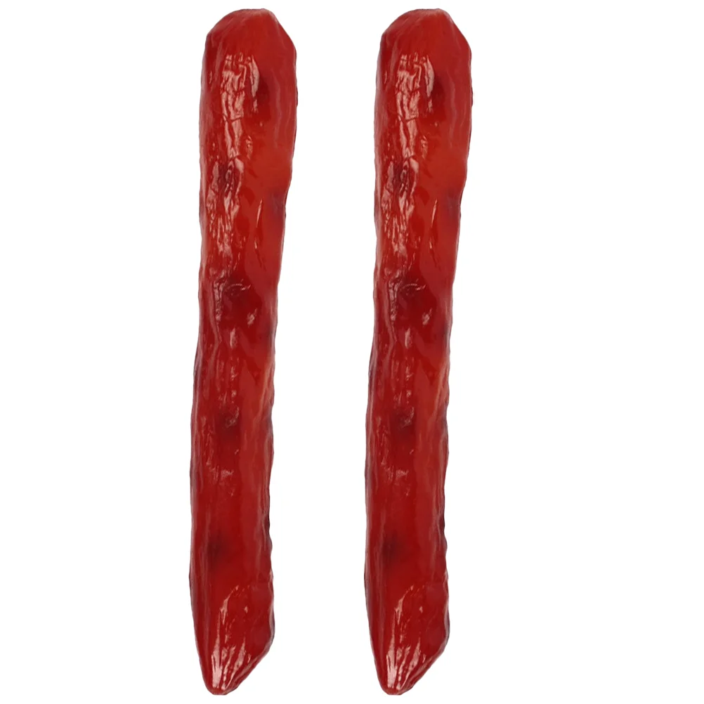 

2 Pcs Decor Simulated Sausage Food Model Toy Photo Props Kitchen Ornament Dog Pvc Fake Artificial Lifelike Realistic