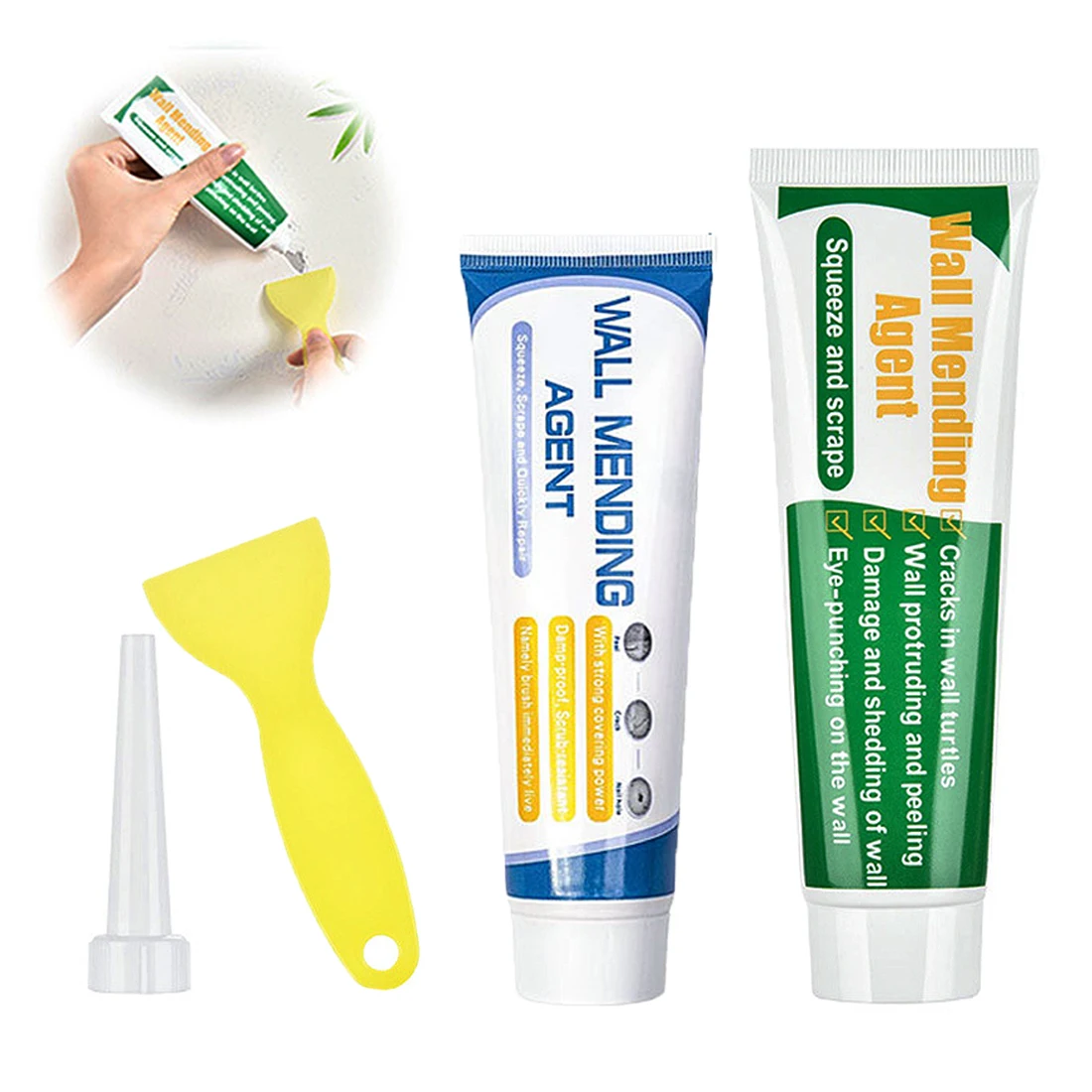 New Hot Sale Wall Mending Agent 100/150/200g Wall Repair Cream with Scraper Paint Valid Mouldproof Quick-Drying Patch Restore
New Hot Sale Wall Mending Agent 100/150/200g Wall Repair Cream with Scraper Paint Valid Mouldproof Quick-Drying Patch Restore