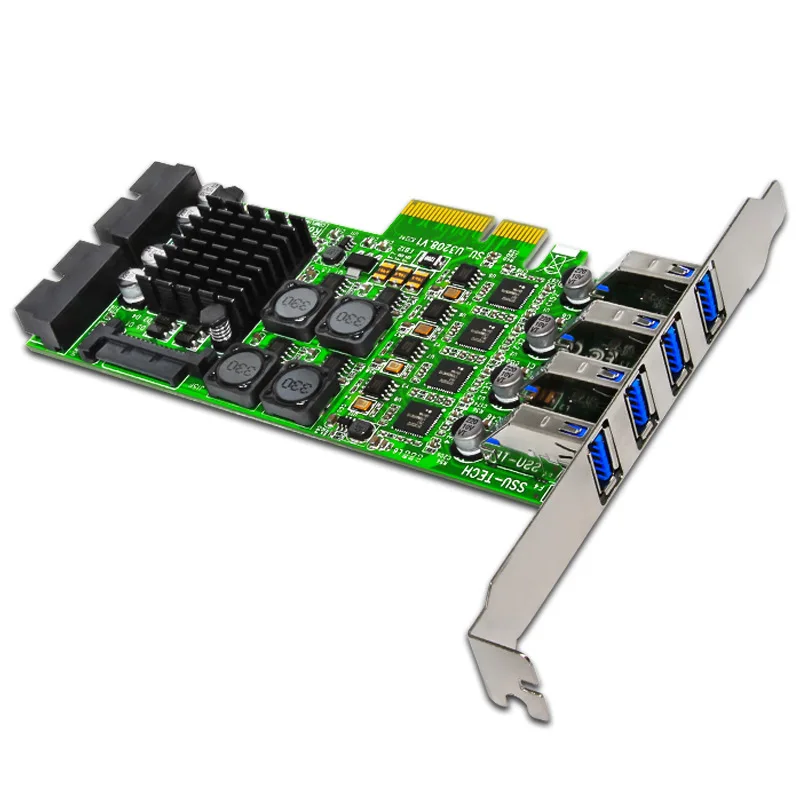 Плата расширения PCI Express PCI-E к USB 3,0, 8 портов, контроллер USB 3,0 SATA Power, независимый 4-канальный для камеры
Плата расширения PCI Express PCI-E к USB 3,0, 8 портов, контроллер USB 3,0 SATA Power, независимый 4-канальный для камеры