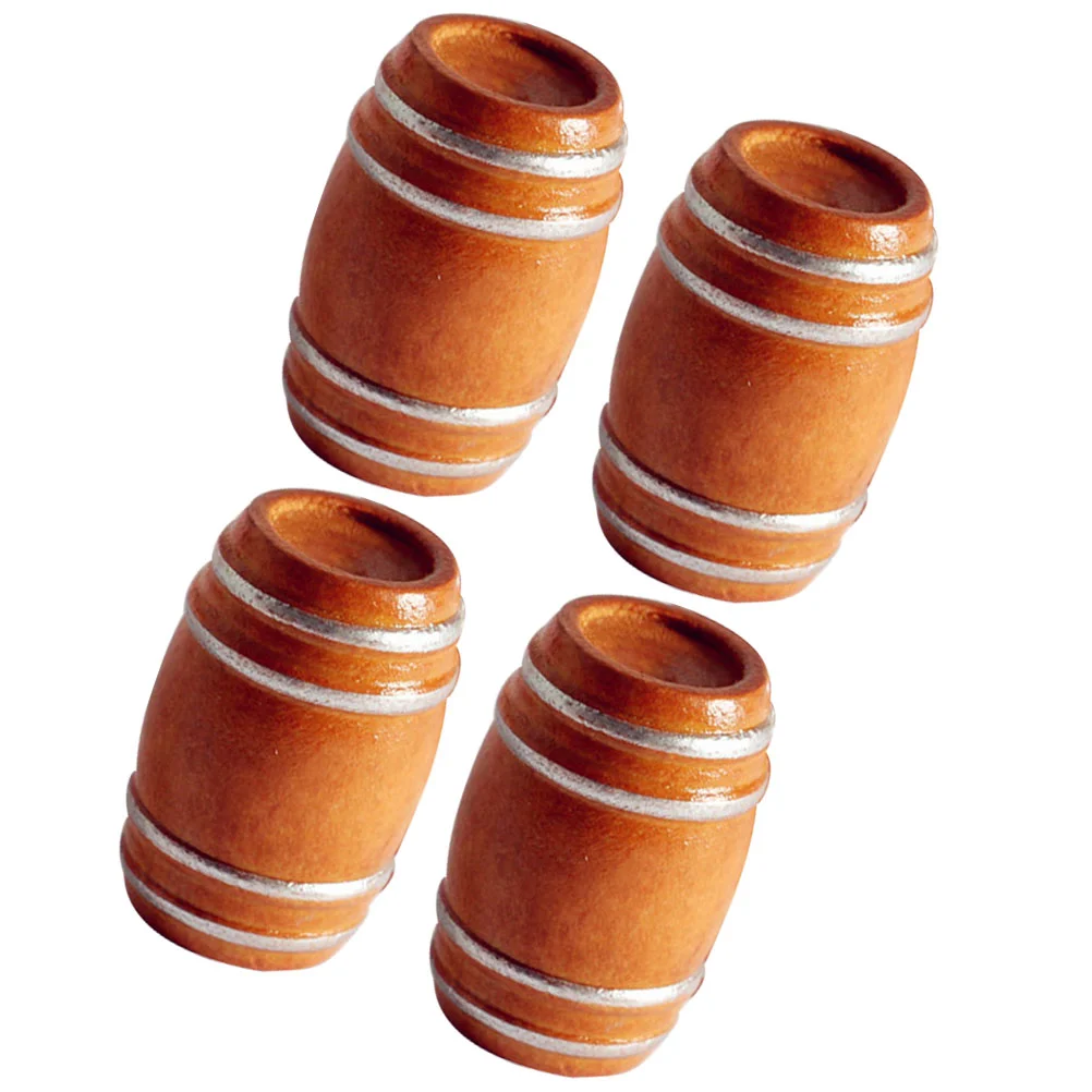 

Miniature Wooden Beer Barrel Dollhouse Wine Barrel Figurine Model Fairy Garden Pub Bar Decor Mini House Drink Accessories Micro