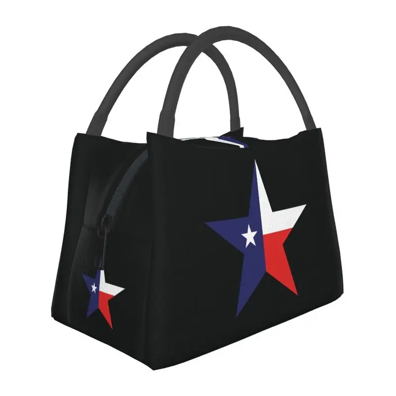 

Texas Lone Star Logo Lunch Boxes Women Flag Of Texas Cooler Thermal Food Insulated Lunch Bag Hospital Office Pinic Container