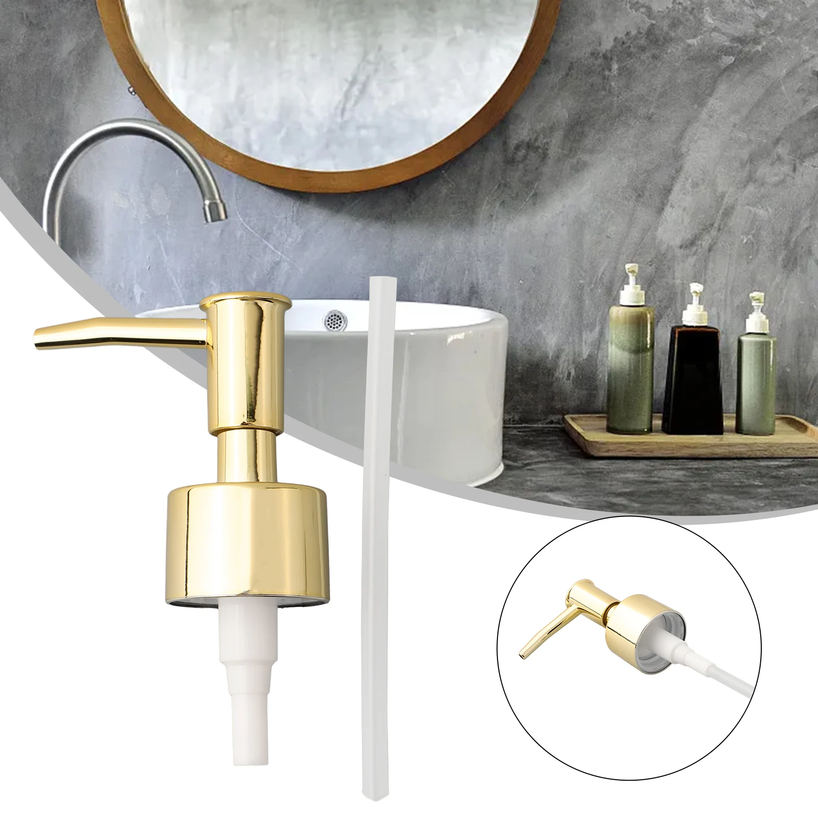 28 Thread Plastic Lotion Pump Head Bathroom Spray Head Shower Gel Press Head For Cosmetics Gold Silver Sturdy And Durable
28 Thread Plastic Lotion Pump Head Bathroom Spray Head Shower Gel Press Head For Cosmetics Gold Silver Sturdy And Durable