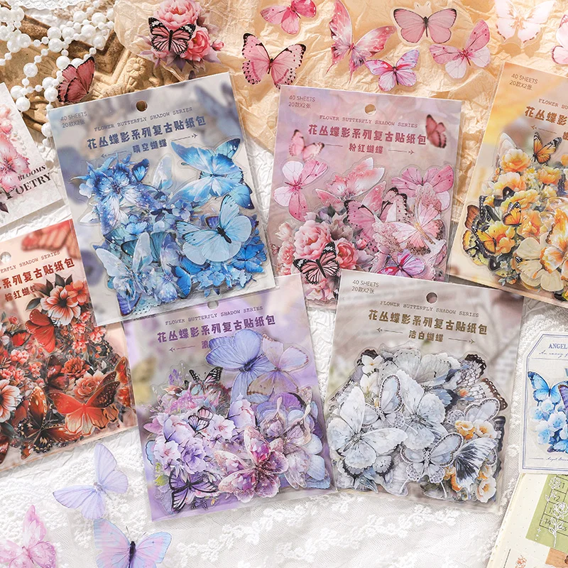 40pcs/pack Vintage PET Flowers Butterfly Stickers Decor DIY Scrapbooking Materials Art Collage Stationery Aesthetics Stickers
40pcs/pack Vintage PET Flowers Butterfly Stickers Decor DIY Scrapbooking Materials Art Collage Stationery Aesthetics Stickers