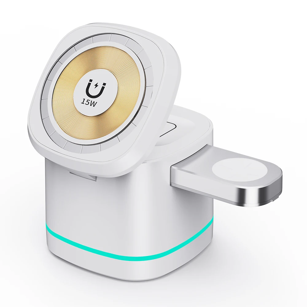 Портативное беспроводное зарядное устройство 3 в 1, 15 Вт, для часов, Airpods и телефонов, магнитное 3-стороннее Беспроводное зарядное устройство для iPhone
Портативное беспроводное зарядное устройство 3 в 1, 15 Вт, для часов, Airpods и телефонов, магнитное 3-стороннее Беспроводное зарядное устройство для iPhone