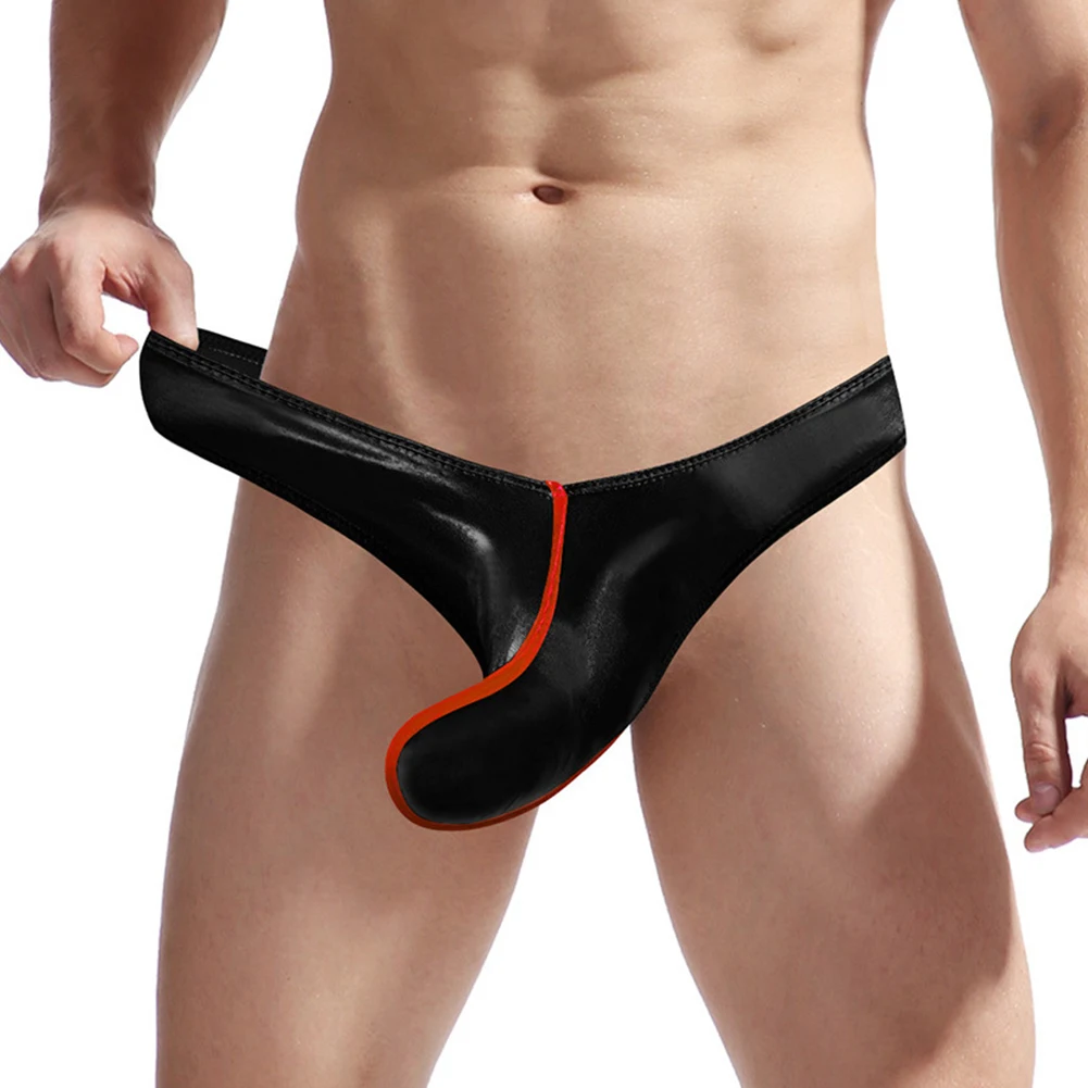 Mens Upturned Briefs Elephant Trunks Man's Underwear Thong Sexy Faux Leather Bikini Bottom Thongs Stretch Man Lingerie
Mens Upturned Briefs Elephant Trunks Man's Underwear Thong Sexy Faux Leather Bikini Bottom Thongs Stretch Man Lingerie