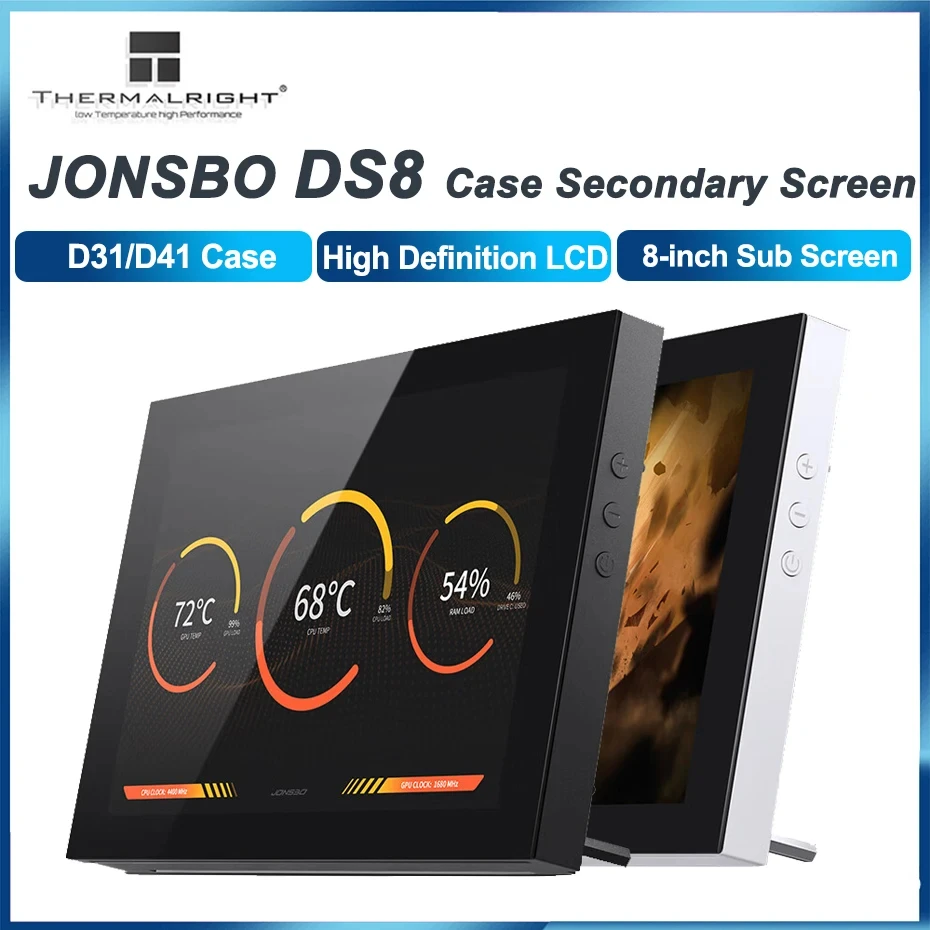 

JONSBO DS8 chassis secondary screen black/white, 8-inch 16:10, same brand D31/D41 chassis external desktop screen