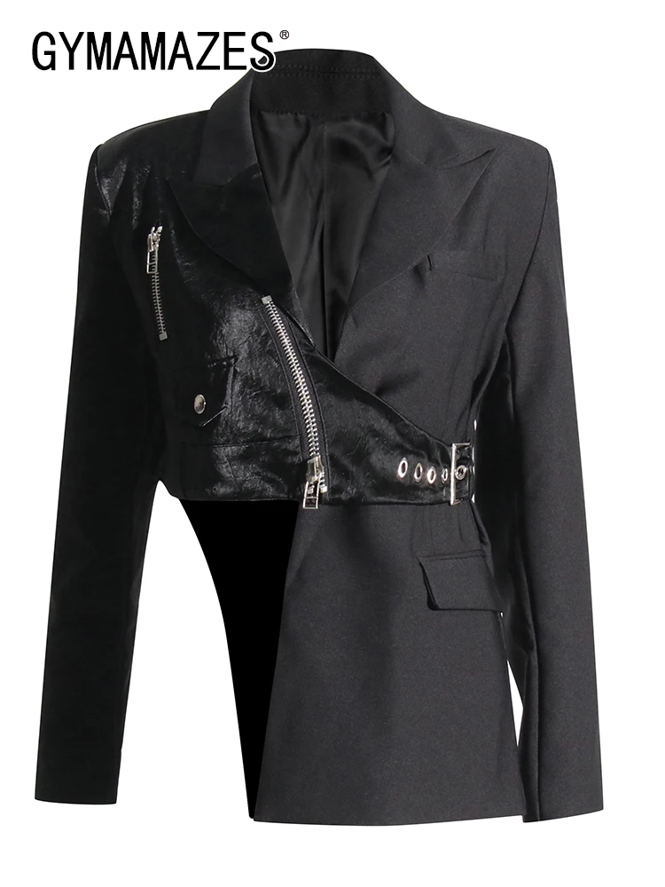 GYMAMAZES Split Solid Blazers For Women Notched Collar Long Sleeve Patchwork Zipper Slim Asymmetrical Blazer Female Fashion New
GYMAMAZES Split Solid Blazers For Women Notched Collar Long Sleeve Patchwork Zipper Slim Asymmetrical Blazer Female Fashion New