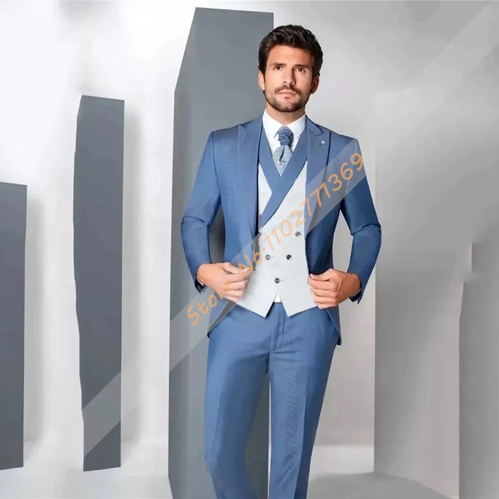 2023 New Slim Fit Men Suits For Wedding Peak Lapel Formal Business Groom Wear Tuxedos Costume Homme 3 Pieces(Blazer+Vest+ Pants)
2023 New Slim Fit Men Suits For Wedding Peak Lapel Formal Business Groom Wear Tuxedos Costume Homme 3 Pieces(Blazer+Vest+ Pants)
