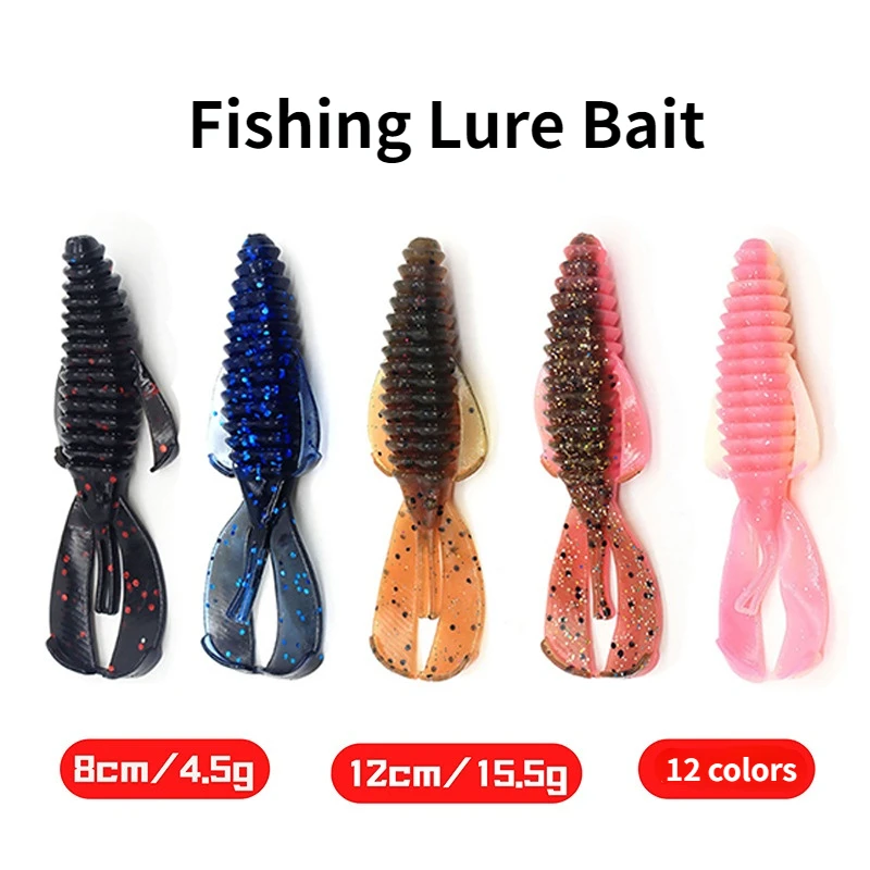 

5/10PCS Soft Lure Worm 8cm/4.5g 12cm/15.5g Silicone Shrimp Lobster Worm Carp Fishing T-Tail Bait Jigs Wobbler Swimbait Pesca