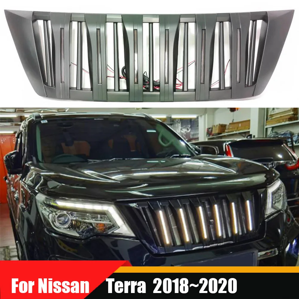 Front Racing Air Intake Grille With LED Light Grill Cover Fit Exterior Car Grills Accessories For Nissan Terra 2018~2020
Front Racing Air Intake Grille With LED Light Grill Cover Fit Exterior Car Grills Accessories For Nissan Terra 2018~2020