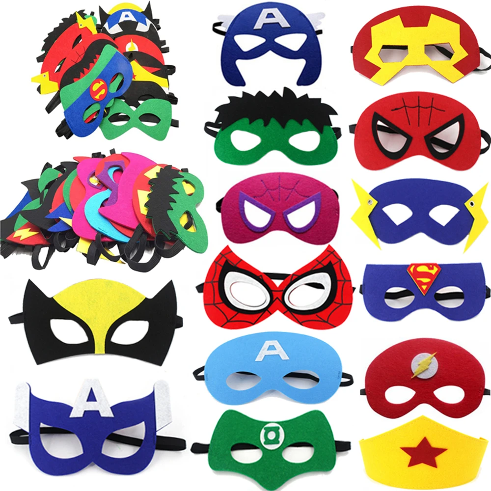 

10 Pcs/Lot Disney Halloween Superhero Masks Christmas Birthday Party Dress Up Cosplay Mask For Kids Children Favor Mystery Gift