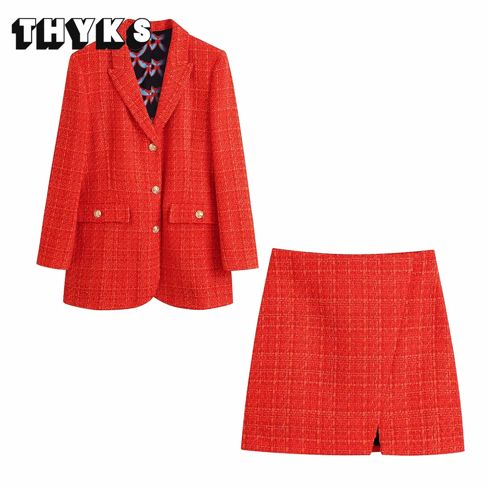 Tweed Jacket and Skirt Set 2 Piece Women Chic Red Plaid Blazer Office Wear Coat Elegant Hight Waist Skirt Suit Traf 2022 Spring
Tweed Jacket and Skirt Set 2 Piece Women Chic Red Plaid Blazer Office Wear Coat Elegant Hight Waist Skirt Suit Traf 2022 Spring