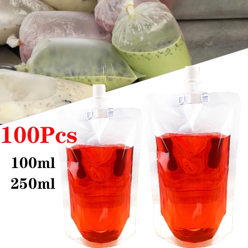 100 Packs Stand-up Clear Plastic Drink Packaging Bag Spout Pouch for Beverage Liquid Juice Milk Coffee Reusable Pouch 100/250ML
100 Packs Stand-up Clear Plastic Drink Packaging Bag Spout Pouch for Beverage Liquid Juice Milk Coffee Reusable Pouch 100/250ML