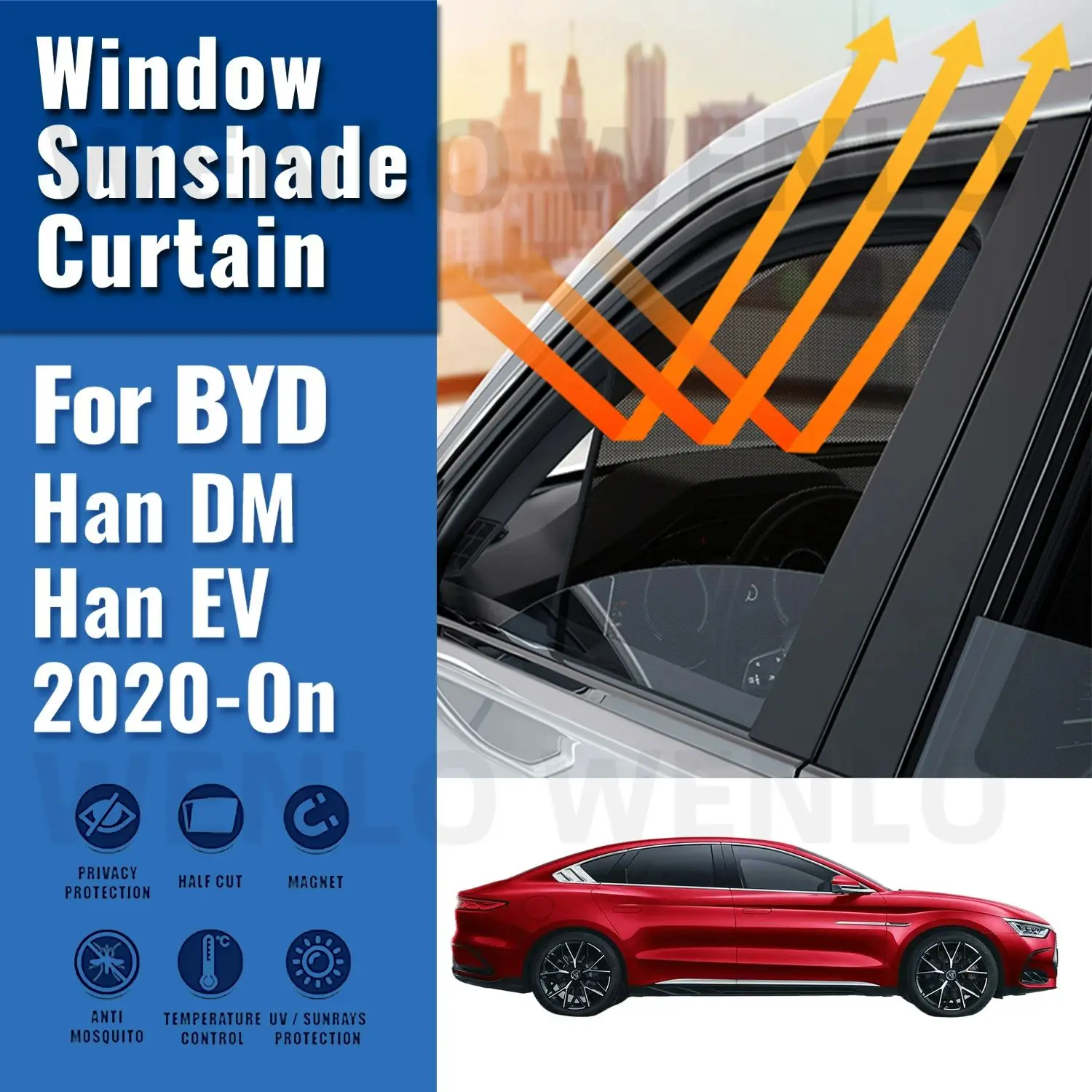 

Магнитный автомобильный солнцезащитный козырек для BYD Han DM EV 2020 2021 2022 2023