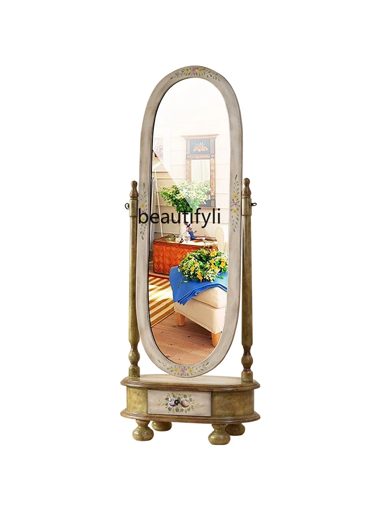 American Full-Length Mirror Bedroom Mobile Storage Organizer Solid Wood Floor Mirror
American Full-Length Mirror Bedroom Mobile Storage Organizer Solid Wood Floor Mirror
