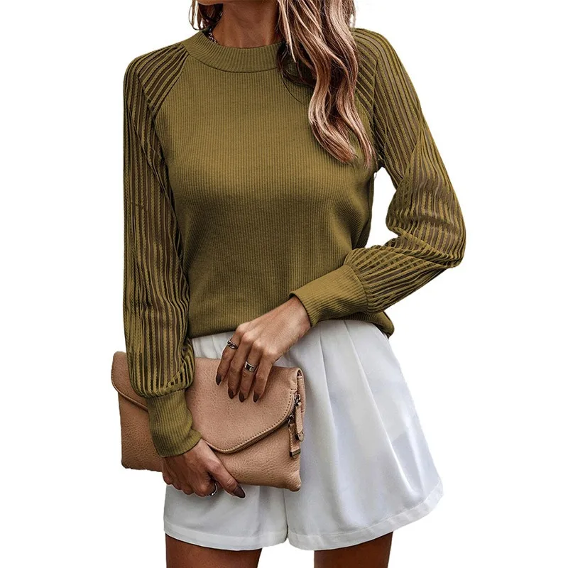 Women's Solid Mesh Long Sleeve Top, Lace Pullover, Round Neck, Slim Fit Knitted Shirt, Women Sweate Y2K Clothes, Autumn, New
Women's Solid Mesh Long Sleeve Top, Lace Pullover, Round Neck, Slim Fit Knitted Shirt, Women Sweate Y2K Clothes, Autumn, New