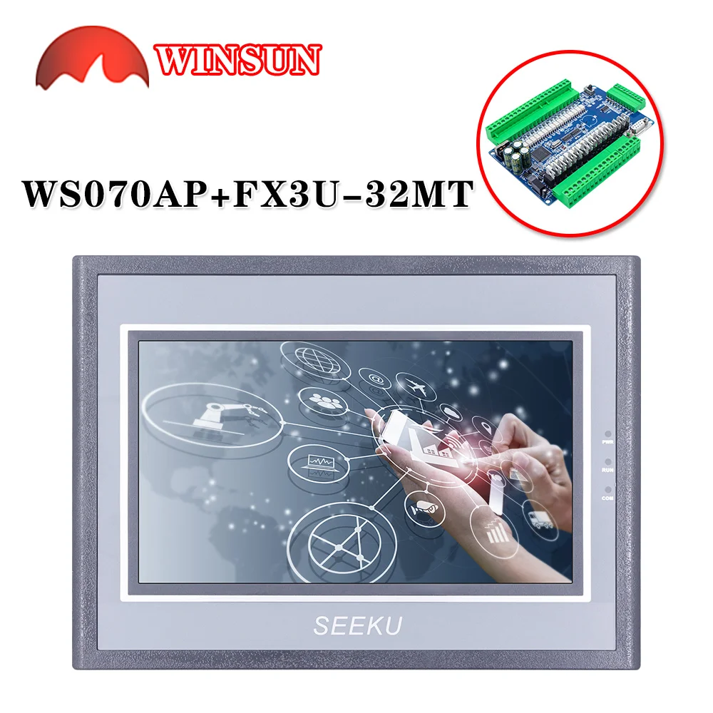 7 inch Display screen With FX3U-14 -24 -32 -48 FX3U+HMI PLC support WS-070AP RTU communication
7 inch Display screen With FX3U-14 -24 -32 -48 FX3U+HMI PLC support WS-070AP RTU communication