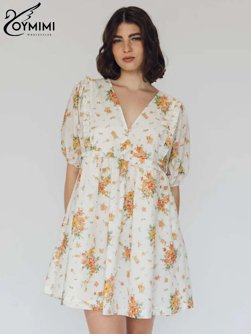 Oymimi Casual White Print Womens Dresses Elegant Half Sleeve V-Neck Loose Dresses Summer Autumn High Waisted Pleated Mini Dress
Oymimi Casual White Print Womens Dresses Elegant Half Sleeve V-Neck Loose Dresses Summer Autumn High Waisted Pleated Mini Dress