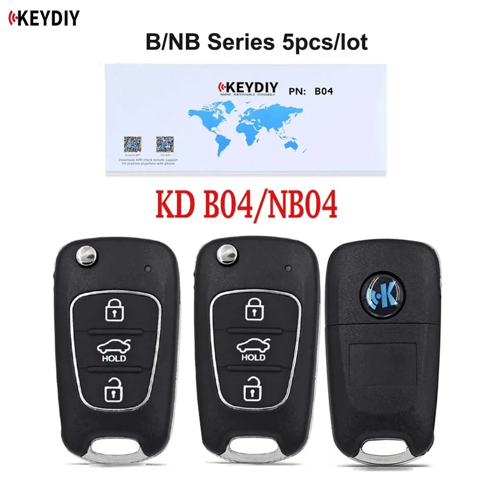 

5 шт./партия, Универсальные пульты дистанционного управления KEYDIY B серии B04 с 3 кнопками, модель NB04 NB для детской модели KD900 Mini KD URG200