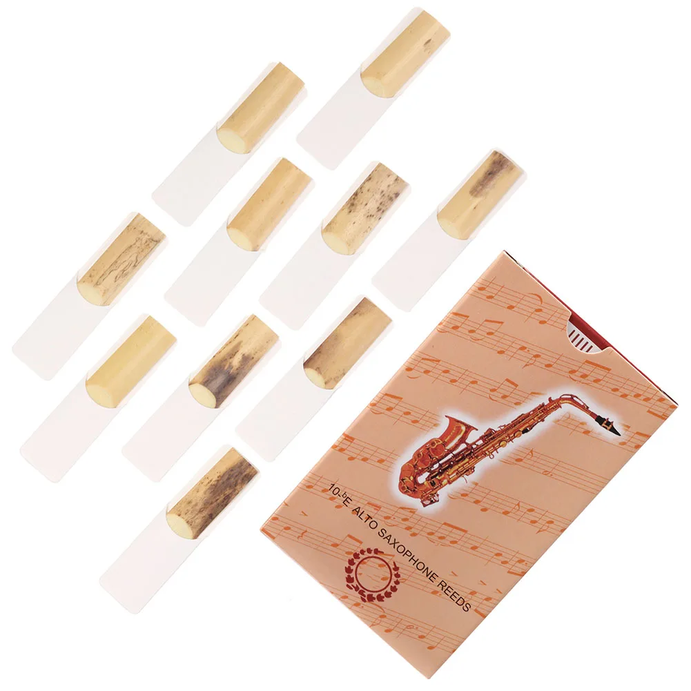 10 PCS Alto Sax Reeds Yellow Hardness Strength 2.5 Woodwind Instrument Clarinet Accessories For Beginner Students For Alto Sax
10 PCS Alto Sax Reeds Yellow Hardness Strength 2.5 Woodwind Instrument Clarinet Accessories For Beginner Students For Alto Sax