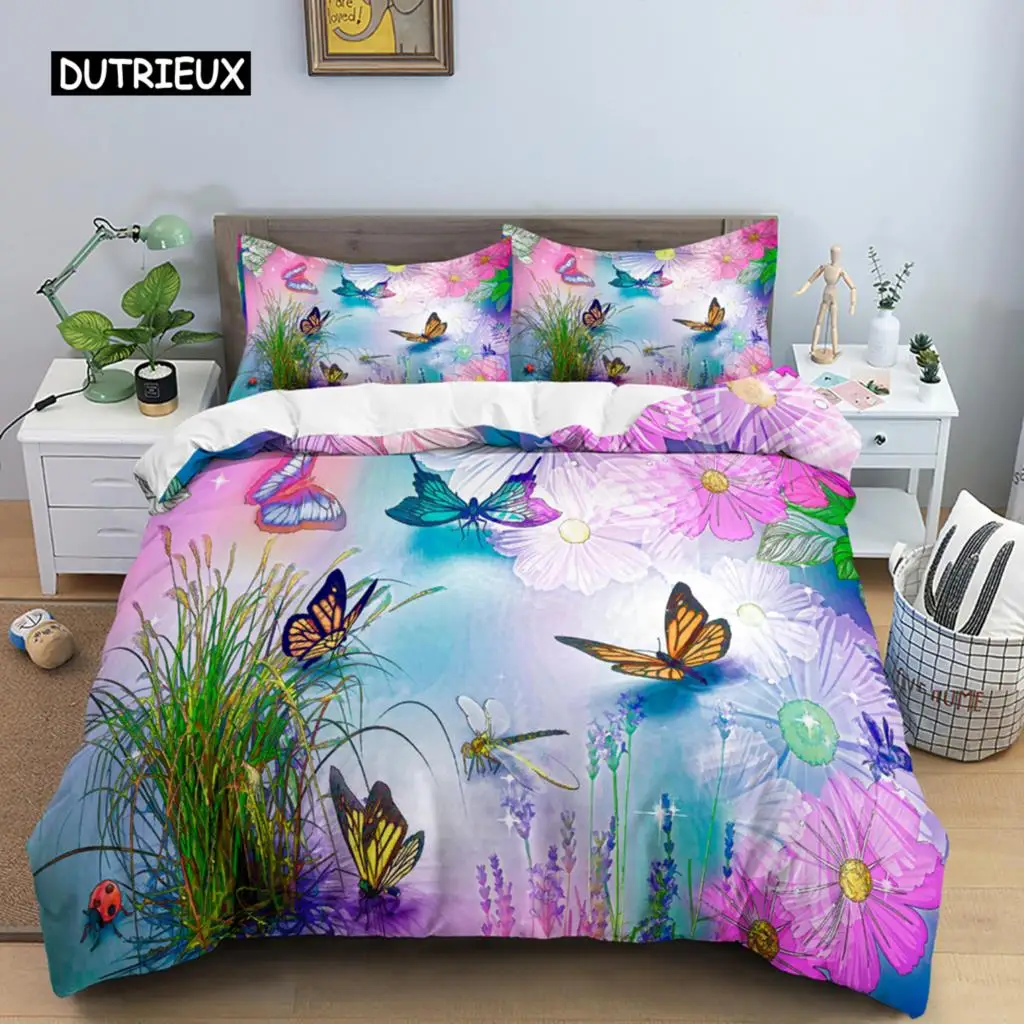 Butterfly Bedding Set 3D Flower Duvet Cover Quilt Cover with Zipper Queen Double Polyester Comforter Set Kid Girl Christmas Gift
Butterfly Bedding Set 3D Flower Duvet Cover Quilt Cover with Zipper Queen Double Polyester Comforter Set Kid Girl Christmas Gift