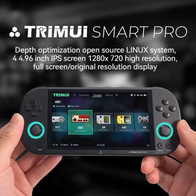 TRIMUI Smart Pro Open Source Handheld Retro Game Console Arcade HD 4.96 Inch Ips Screen Linux System Large Capacity Battery Life
TRIMUI Smart Pro Open Source Handheld Retro Game Console Arcade HD 4.96 Inch Ips Screen Linux System Large Capacity Battery Life