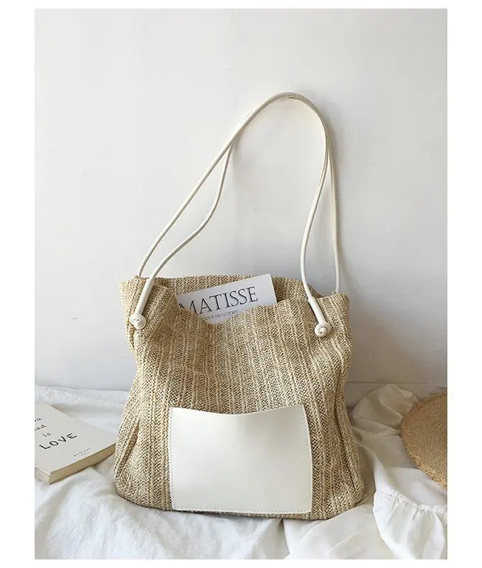JIOMAY Eco-Luxury Straw Tote - Designer Beach Bag 15