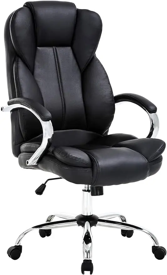 

Ergonomic Office Chair Desk PU Leather Computer Executive Adjustable High Back PU Leather Task Rolling Swivel Chair