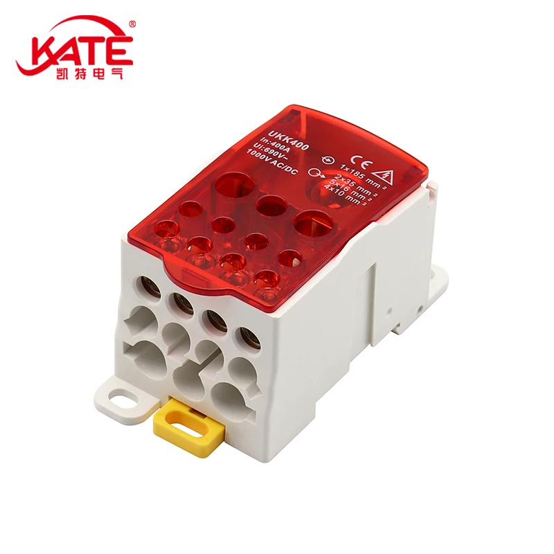 DIN Rail Terminal Block UKK400A 690V Split Type One In and Many Out High Current Terminal Box Distribution Box Wire Connector
DIN Rail Terminal Block UKK400A 690V Split Type One In and Many Out High Current Terminal Box Distribution Box Wire Connector