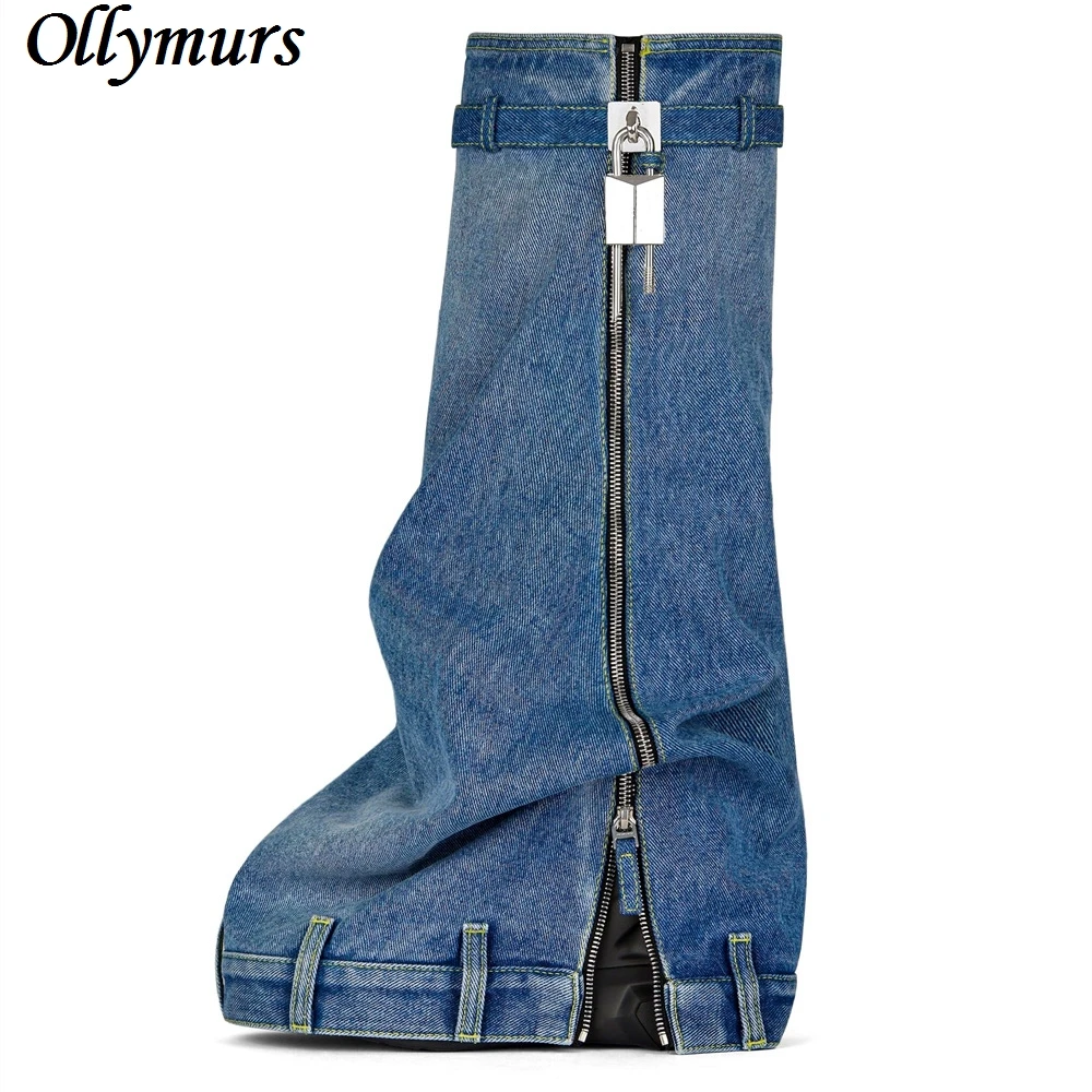 2023 autumn and winter new thick bottom Denim round head women's plus size belt buckle knee high boots shoes women
2023 autumn and winter new thick bottom Denim round head women's plus size belt buckle knee high boots shoes women