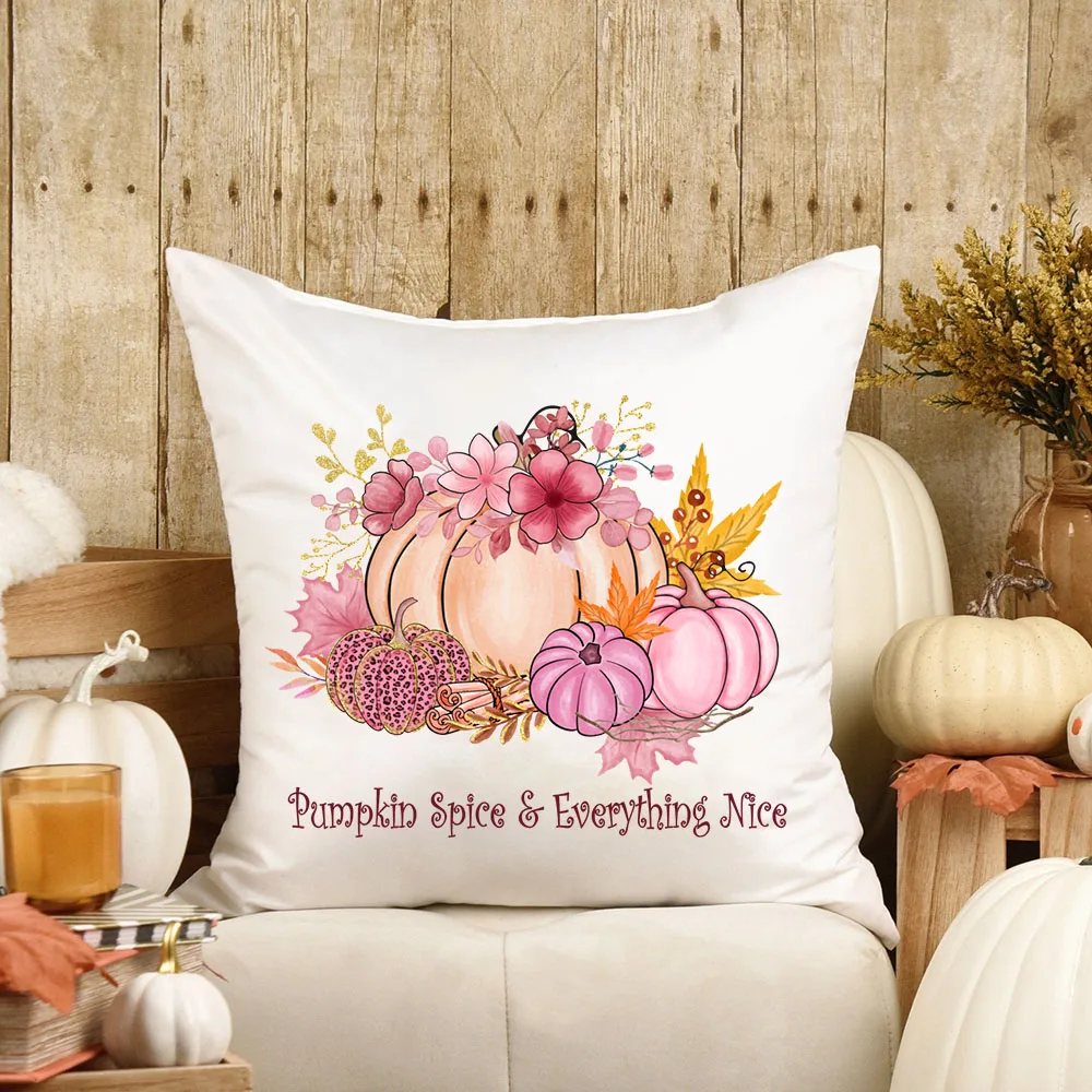 

Thanksgiving Pillow Case Pumpkin Spice Everything Nice Print Pillowcase Thanksgiving Decor Home Cushion Autumn Pillowcover Gift