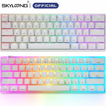 O SK61: Um Teclado Mecânico de Alto Desempenho para Gamers e Entusiastas 6 SKYLOONG GK61 61 Keys Gaming Mechanical Keyboard USB Wired RGB Backlit Gamer Mechanical Keyboards For Desktop Tablet Laptop SK61