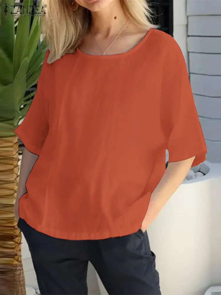 ZANZEA Women Holiday Blouses O-neck Loose Tops Tunic 3/4 Sleeve Casual Blusa Fashion Versatile 2023 Summer Solid Vintage Shirts
ZANZEA Women Holiday Blouses O-neck Loose Tops Tunic 3/4 Sleeve Casual Blusa Fashion Versatile 2023 Summer Solid Vintage Shirts