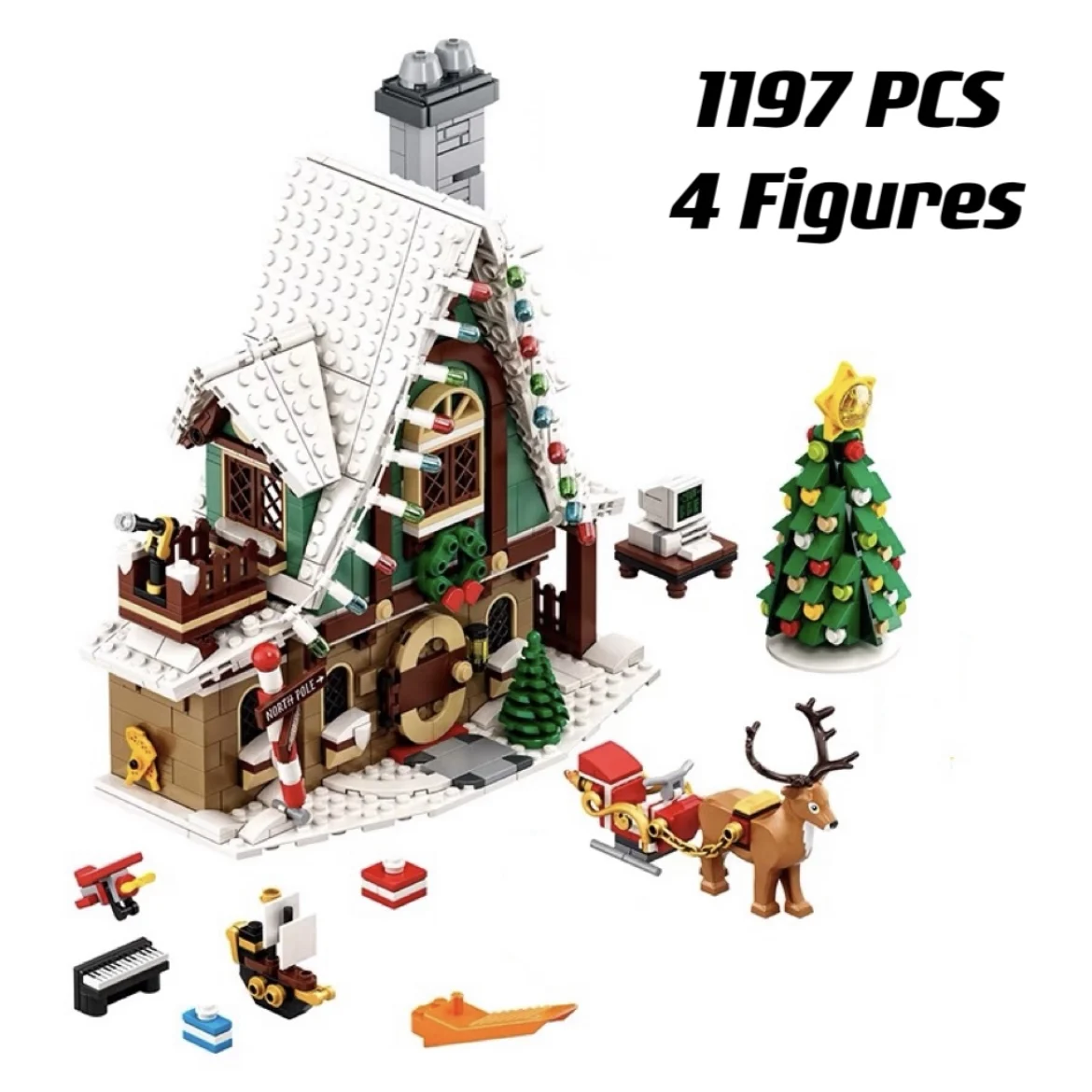 

2023 Новый 10275 эльф Clubhouse Набор строительных блоков зимний Снежный дом Санта Клаус Кирпичи игрушки для рождественских подарков