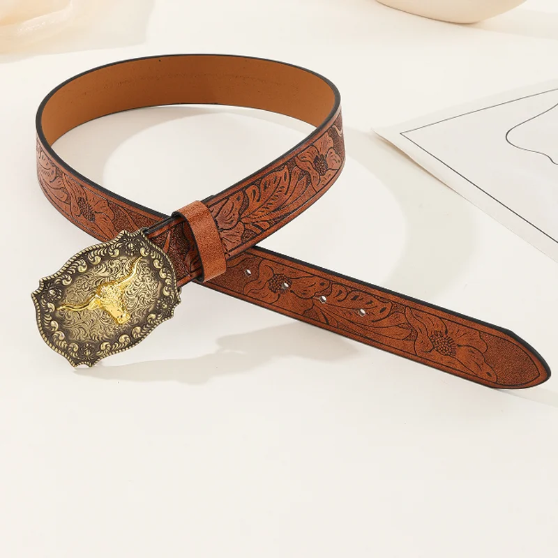 Retro Cow Head Skeleton Men's Punk Leather Belt Western Cowboy Style Denim Belt Fashion Women Men Jeans Waistband Decoration
Retro Cow Head Skeleton Men's Punk Leather Belt Western Cowboy Style Denim Belt Fashion Women Men Jeans Waistband Decoration