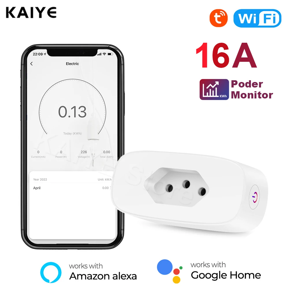 Tuya 16A Brazil Standard WiFi Smart Plug Brazil Socket Power Strip Smart Outlet with Energy Monitor Works with Alexa Google Home
Tuya 16A Brazil Standard WiFi Smart Plug Brazil Socket Power Strip Smart Outlet with Energy Monitor Works with Alexa Google Home
