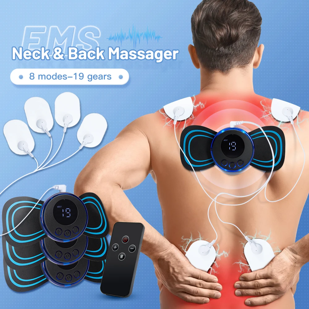 

EMS Neck Massager Eletric Muscle Stimulator Low Frequency Massager for Back and Neck Stretcher Pulse Pads Cervical Pain Relief